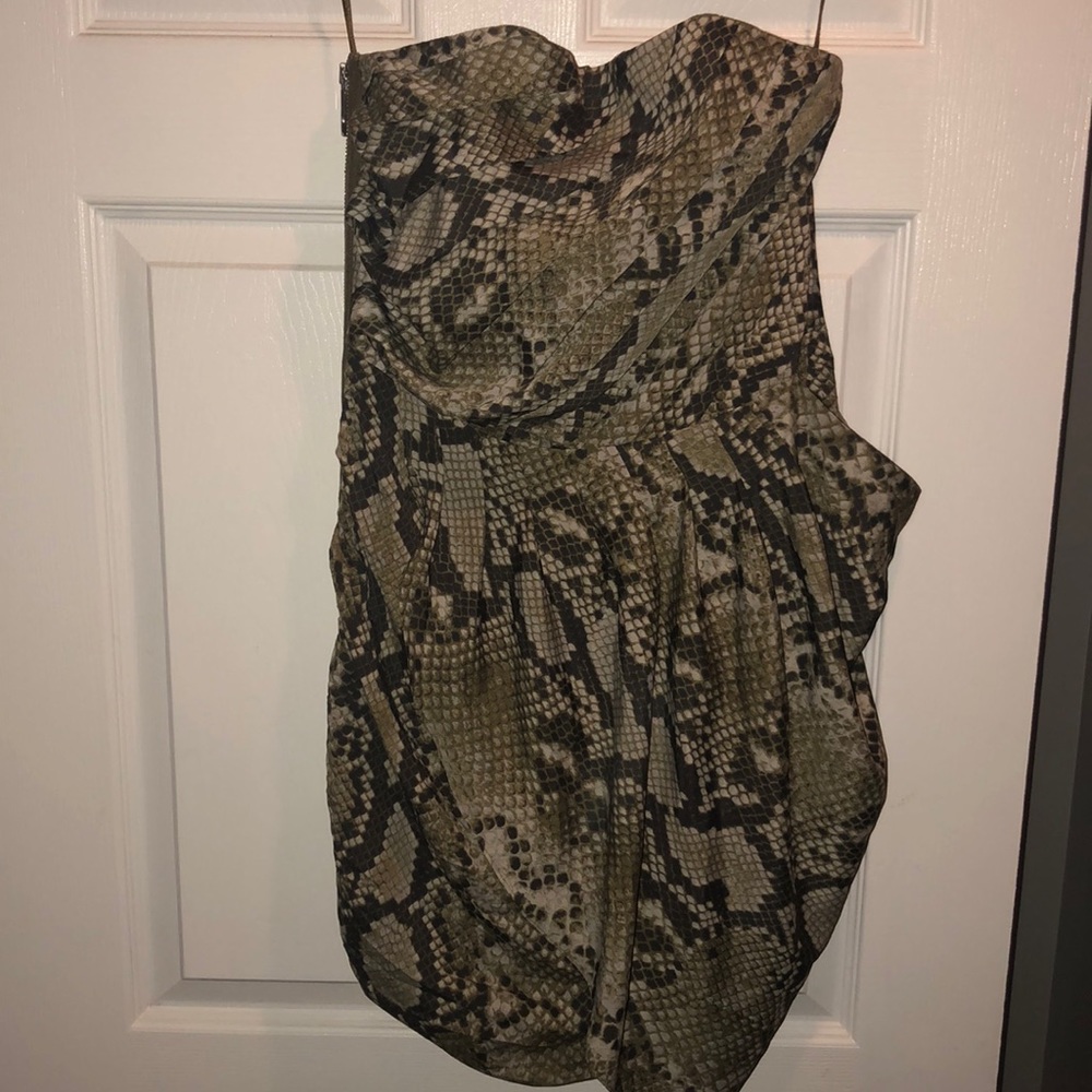Michael Kors strapless animal print dress size 6